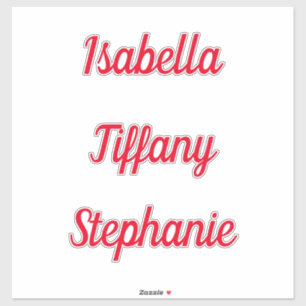 Baby Shower Birthdays Party Favor Name Label Red