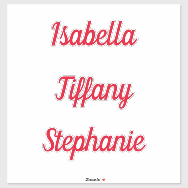 Baby Shower Birthdays Party Favor Name Label Red (Sheet)
