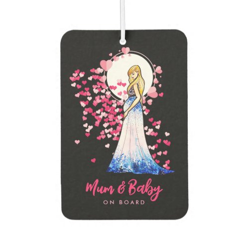 Baby Shower Blonde Lady in Maternity Long Dress Air Freshener