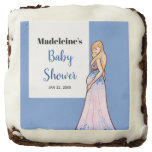 Baby Shower Blonde Lady in Maternity Long Dress Brownie
