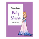 Baby Shower Blonde Lady in Maternity Long Dress Poster