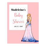 Baby Shower Blonde Lady in Maternity Long Dress Poster