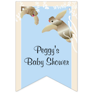 Baby Shower Blue/Baby Turtle, Swallowtail Banner