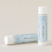 Baby shower blue boy glitter drips thank you lip balm