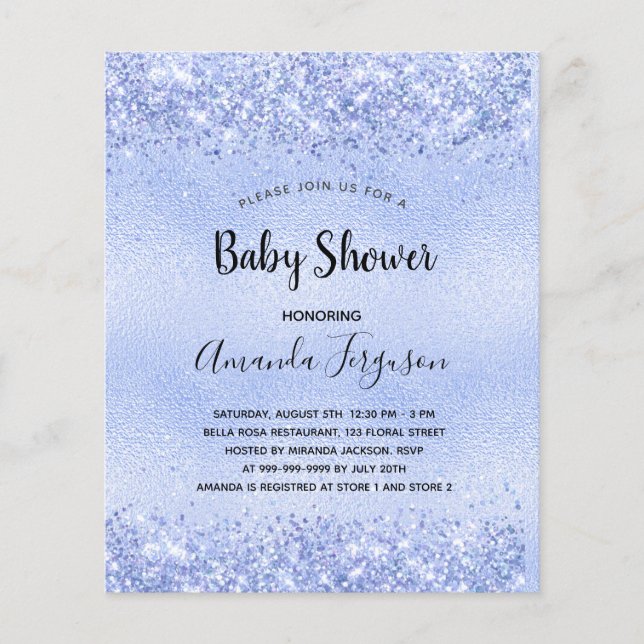 Baby Shower blue boy invitation (Front)