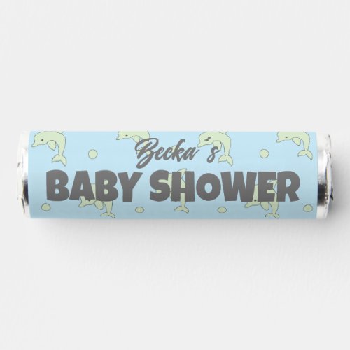 Baby Shower Blue Dolphins in a Bubble Breath Savers Mints
