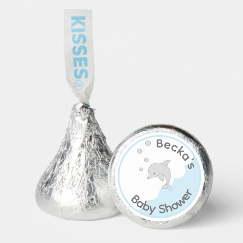 Baby Shower Blue Dolphins in a Bubble Hersheys Kisses