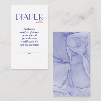 Baby Shower Blue Elegant Floral Diaper Raffle