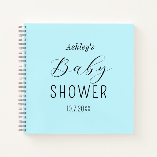 Baby Shower Blue Elegant Guest Book
