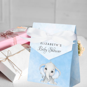 Baby Shower blue elephant boy Favor Boxes