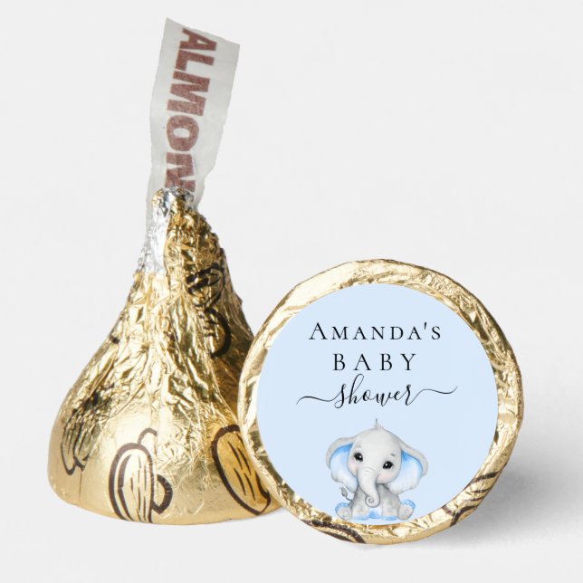 Baby Shower blue elephant boy Hershey®'s Kisses® (Front)