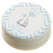 Baby Shower Blue Elephants with Heart Balloons Chocolate Covered Oreo