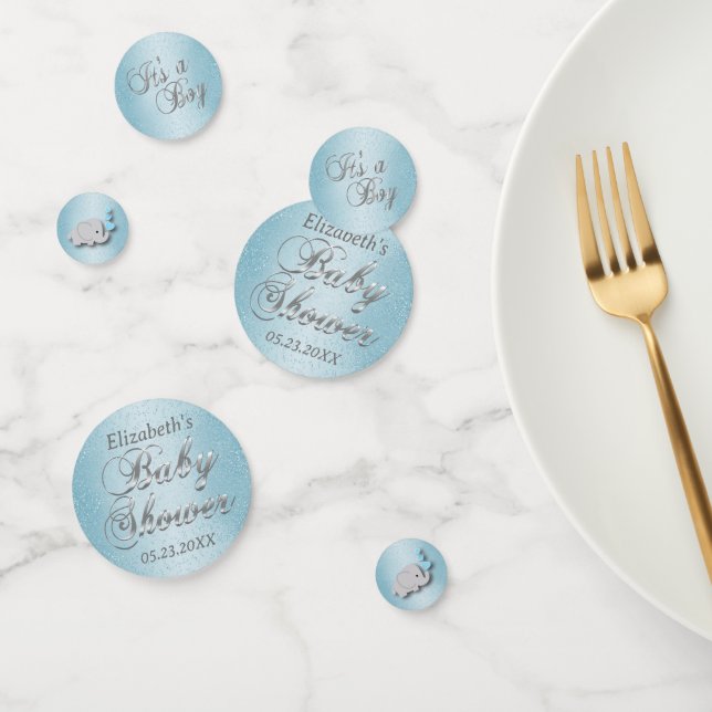 Baby Shower Blue Glitter - Personalize Confetti (Group)