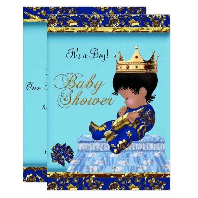 blue and gold boy baby shower