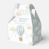 Baby shower blue hot air balloon adventure awaits favor boxes