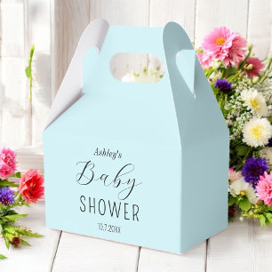 Baby Shower Blue Minimalist Boy Favor Boxes