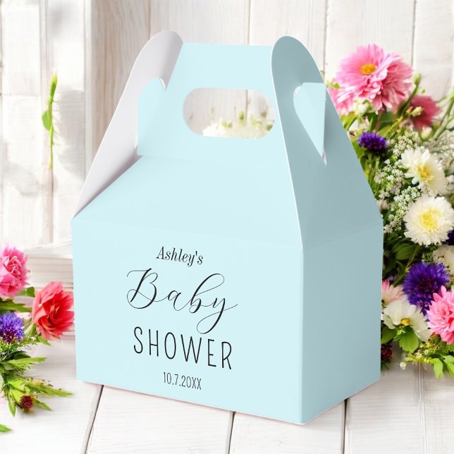 Baby Shower Blue Minimalist Boy Favor Boxes (Creator Uploaded)