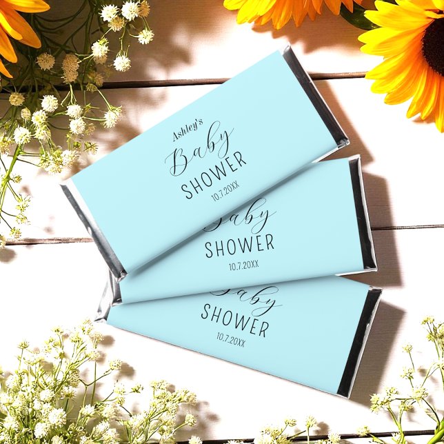 Baby Shower Blue Minimalist Boy Hershey Bar Favors (Creator Uploaded)