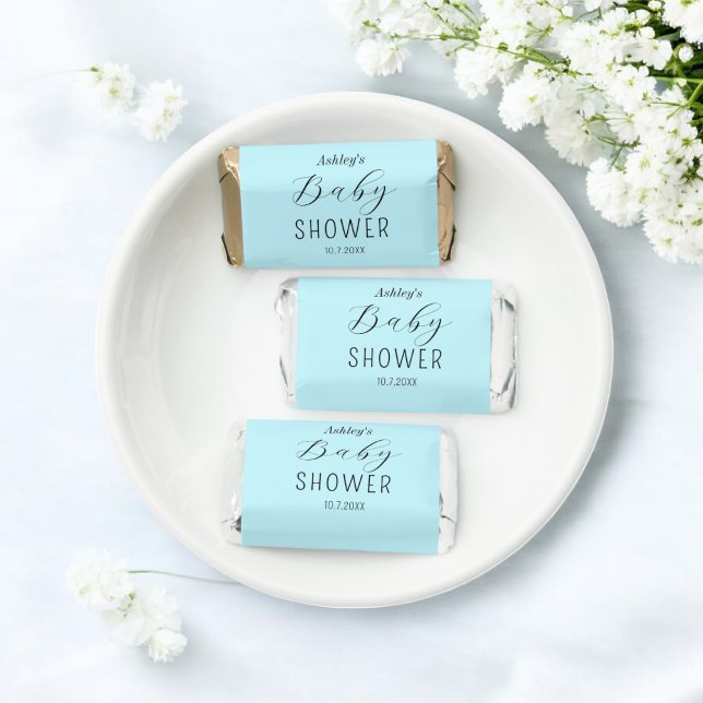 Baby Shower Blue Minimalist Boy Hershey's Miniatures (Creator Uploaded)