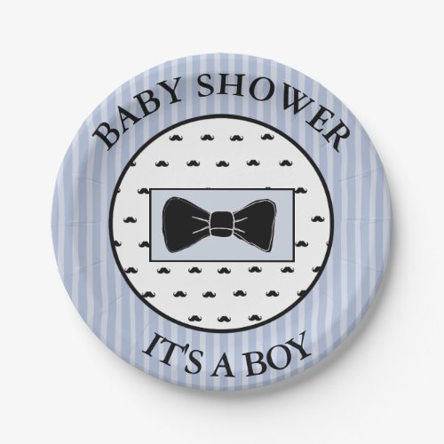 Baby Shower  Blue Mustache and Bowtie Cake Plates