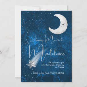 Baby Shower Blue Over The Moon Cute Invitation