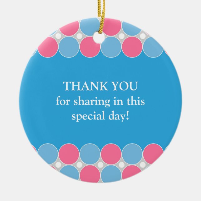 Baby Shower Blue & Pink Favor Ornament (Front)