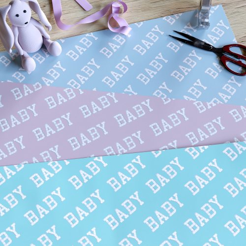 Baby Shower Blue Pink Teal Wrapping Paper Sheets