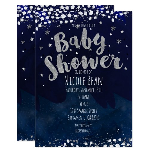 Starry Night Baby Shower Invitations 4