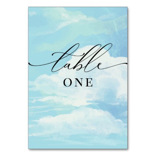 Baby Shower Blue Sky Clouds Table Card - Baby Shower Blue Sky Clouds Table Card