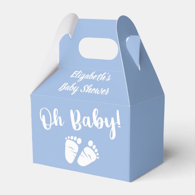 Baby Shower Blue Thank You Favor Boxes (Front Side)