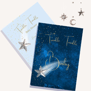 Baby Shower Blue Twinkle Twinkle Stars  Invitation