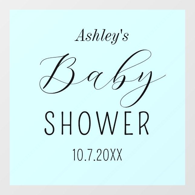 Baby Shower Blue  Window Cling (Sheet)