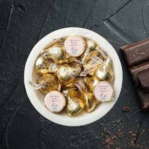 Baby Shower blush pink rose gold elephant girl Hershey®'s Kisses®