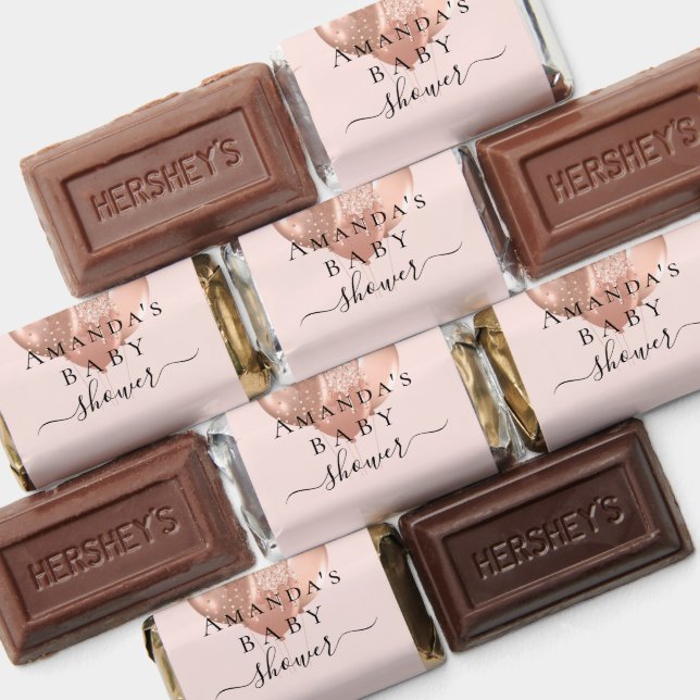 Baby Shower blush pink rose gold elephant girl Hershey's Miniatures (Assorted)