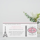 Baby Shower Boarding Pass to Paris Invitation (Standing Front)
