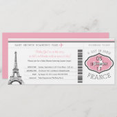 Baby Shower Boarding Pass to Paris Invitation (Front/Back)