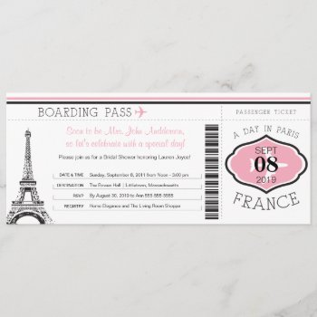 Baby Shower Boarding Pass To Paris Invitation by labellarue at Zazzle