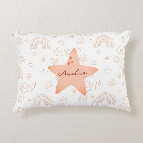 Baby Shower Boho Peachy Weather Accent Pillow