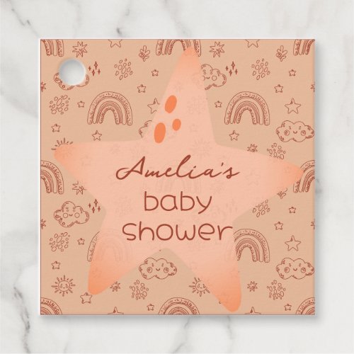 Baby Shower Boho Peachy Weather Favor Tags
