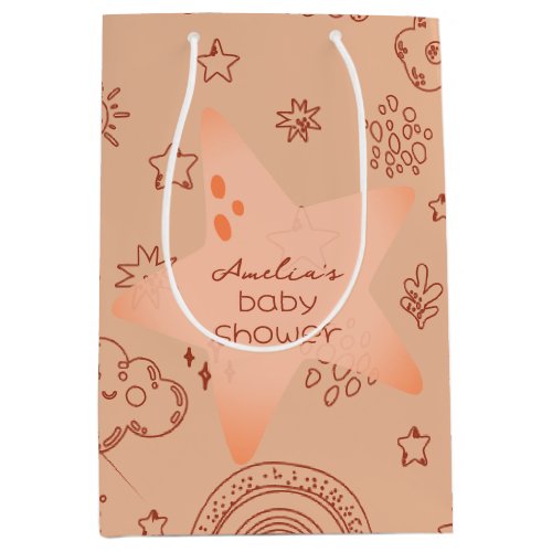 Baby Shower Boho Peachy Weather Medium Gift Bag