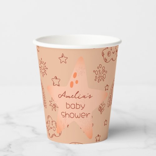 Baby Shower Boho Peachy Weather Paper Cups