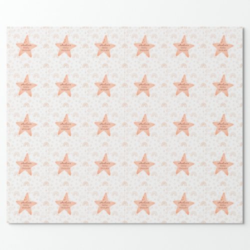 Baby Shower Boho Peachy Weather Wrapping Paper
