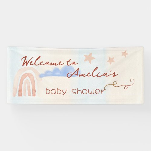 Baby Shower Boho Rainbow Weather Banner
