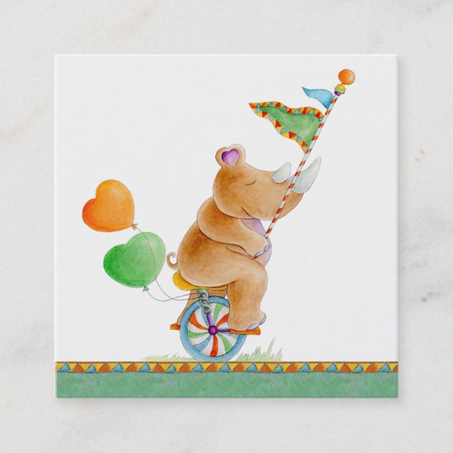 Baby shower book gifting cards animal circus art (Front)