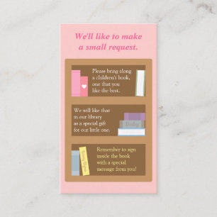 Baby Shower Book Insert Request Card