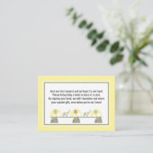 Baby shower book insert yellow gray elephants (Standing Front)