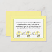 Baby shower book insert yellow gray elephants (Front/Back)