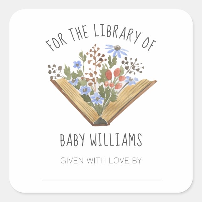 Baby Shower Book Library Bookplate (Front)