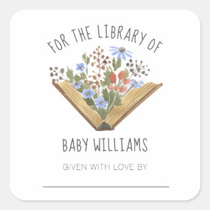 Baby Shower Book Library Bookplate