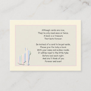 Baby Shower Book Poem Pink Insert Card